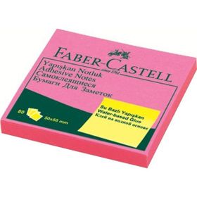 Faber-Castell 565840 50x50 mm Fosforlu Pembe Yapışkan Notluk