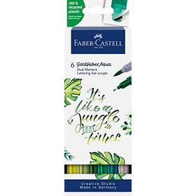 Faber Castell 6'lı Goldfaber Aqua Jungle Çift Uçlu Sanatsal Markör