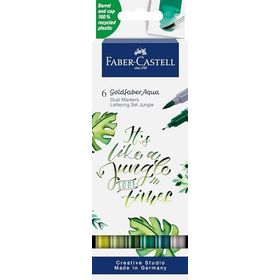 Faber Castell 6'lı Goldfaber Aqua Jungle Çift Uçlu Sanatsal Markör