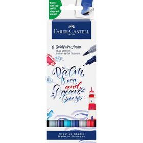 Faber Castell 6'lı Goldfaber Aqua Seaside Çift Uçlu Sanatsal Markör