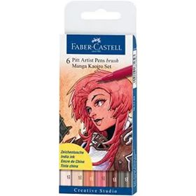Faber Castell 6'lı Pitt Artıst Pens Brush Manga Kaoıro Set