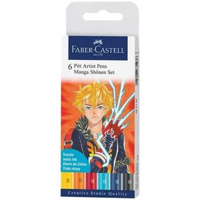 Faber Castell 6'lı Pitt Artıst Pens Brush Manga Shônen Set