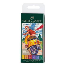 Faber Castell 6'lı Wheel Pen Çizim Kalemi Fırça Uç