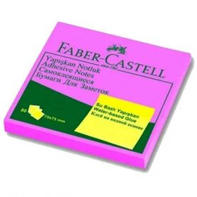 Faber-Castell 75x75 mm Fosforlu Pembe Yapışkan Notluk