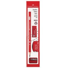 Faber Castell 8681241359571 Jumbo Seti kalem Klametraş Silgi Okul Kalemi
