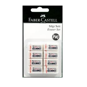 Faber Castell 8'li Küçük Boy Beyaz Silgi