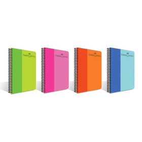 Faber Castell Bicolor Spiralli Plastik Kapak Çizgili 100 Yaprak Defter