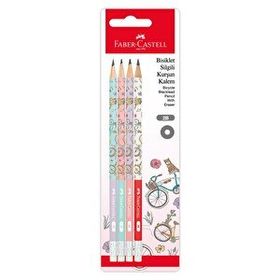 Faber Castell Blister Bisiklet 4 Adet Silgili Kurşun Kalem