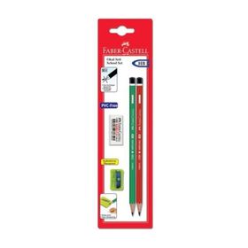 Faber-Castell Bls 2 Mercanlı Kurşun Kalem-Silgi-Kalemtraş Okul Kalem Seti