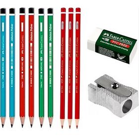 Faber-Castell Bls 2 Mercanlı Kurşun Kalem-Silgi-Kalemtraş Okul Kalem Seti