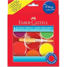 Faber-Castell Faber Castell 12 Renk Jumbo Sulu Boya - Renkli