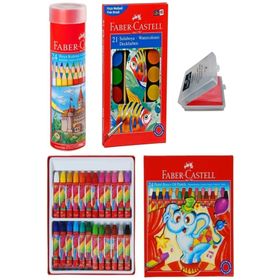 Faber Castell Faber-castell 4'lü Boyama Seti 24 Renk Pastel+kuru+sulu+keçeli Kalem PRA-4556005-0382
