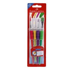 Faber Castell Faber-Castell Soft Touch Suluboya Fırça Seti 4'Lü