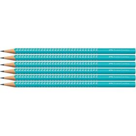 Faber Castell Faber Grip 2001 Uzun Mavi-Turkuaz 6'lı Kuru Boya