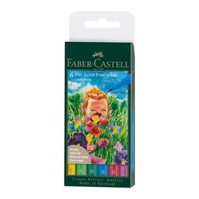 Faber-Castell Fırça Uçlu Bahar Serisi 6'lı Artist Pen Çizim Kalemi