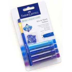 Faber-Castell Gelato 121803 Mavi Tonlar 4'lü Mum Boya