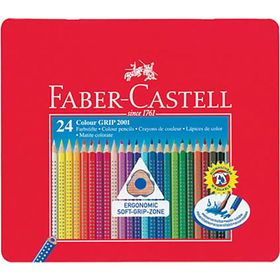 Faber-Castell Grip 2001 24 Renk Metal Kutu Kuru Boya Kalemi