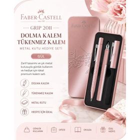 Faber Castell Grip 2011 Gül Dolma Kalem ve Tükenmez Kalem Seti