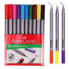 Faber Castell Grip Finepen 0.4 mm 10 Renk Fineliner Keçe Uçlu Kalem