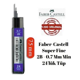 Faber Castell Grip Super Fine Lead 2B 120'li 60 mm 0.7 mm Mavi Kalem Ucu