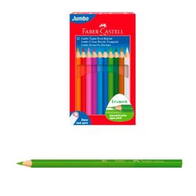 Faber Castell Karton Kutu Jumbo Tam Boy Üçgen Gövde 12 Renk Kuru Boya