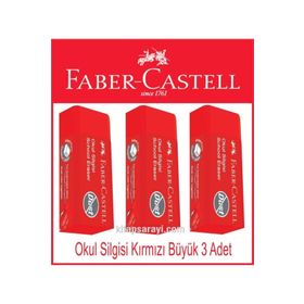 Faber Castell Kırmızı 3'lü Büyük Okul Silgisi