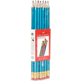 Faber Castell Köşeli 12'li Silgili Kurşun Kalem