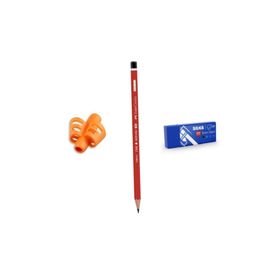 Faber-Castell Kurşun Kalem+Kalem Tutacağı+Silka Silgi