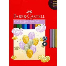 Faber Castell Kuru Boya Kalemi 15 Renk + 3 Metalik Renk