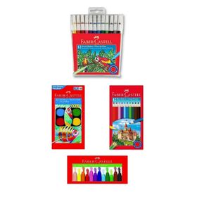 Faber Castell Kuru Sulu Pastel Keçeli 12 Renk 4 Parça Boya Seti Faber Castell