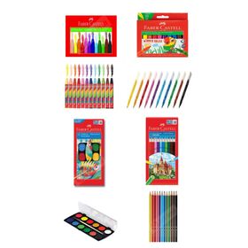 Faber Castell Kuru Sulu Pastel Keçeli 12 Renk 4 Parça Boya Seti Faber Castell