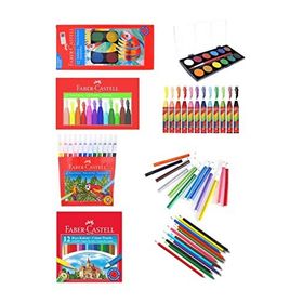 Faber Castell Kuruboya, Pastel Boya, Suluboya, Keçeli Kalem Okul Kırtasiye Seti 16 Parça 34265276755