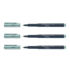 Faber Castell Metalik Buz Mavisi 3'lü Markör Kalemi