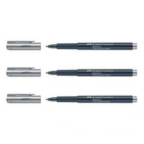 Faber Castell Metalik Gümüş 3'lü Markör Kalem