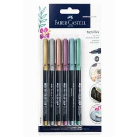 Faber Castell Metalık Karısık Renk 6 Lı Keçe Uçlu Kalem