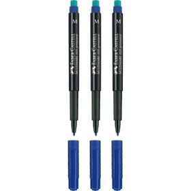Faber Castell Multimark 1525 M 1.0 mm Mavi 3 Adet Renkli Asetat Kalemi