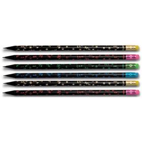 Faber Castell Party Silgili Yuvarlak Kurşun Kalem Siyah Ahşap 6 Lı Paket MRKZS34604
