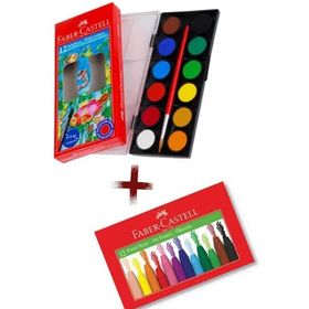 Faber-Castell Pastel Boya 12'li + Küçük Boy Sulu Boya 12'li