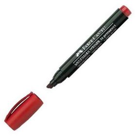 Faber-Castell Permanent Kesik Uçlu Kırmızı 54 Markör