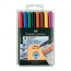 Faber Castell Permanent S Seri 8'li Karışık Renk Asetat Kalemi