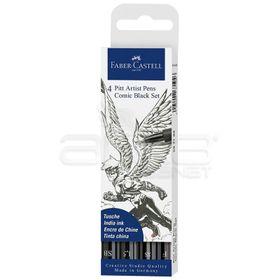 Faber Castell Pitt Artist Pens 4'lü Comic Black Set