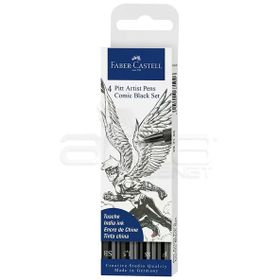 Faber Castell Pitt Artist Pens 4'lü Comic Black Set