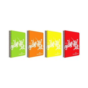 Faber Castell Plastik Kapak Canlı Renkler 1 Düz 80 Yaprak Spiralli Defter