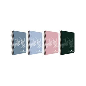 Faber Castell Plastik Kapak Klasik Renkler 1 Çizgili 100 Yaprak Spiralli Defter