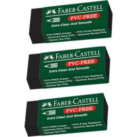 Faber Castell Pvc Free 3'lü Büyük Boy Siyah Silgi