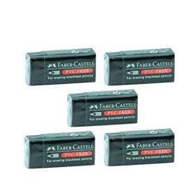 Faber Castell Pvc Free No:30 Küçük Boy 5'li Siyah Silgi