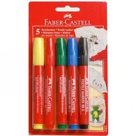 Faber Castell Textile Marker 5 Renk Kumaş Kalemi