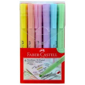 Faber Castell Textliner 38 Highlighter Pastel Renkler 6'lı Fosforlu Kalem