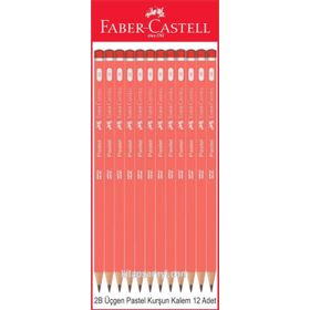 Faber Castell Üçgen 2B Kurşun Kalem Pastel Pembe 12 adet
