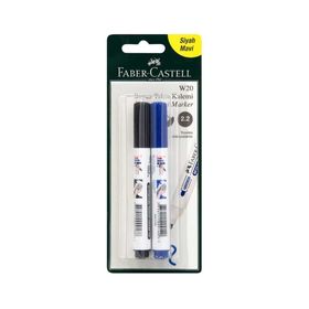 Faber-Castell W 153 2'li Mavi/Siyah Beyaz Tahta Kalemi